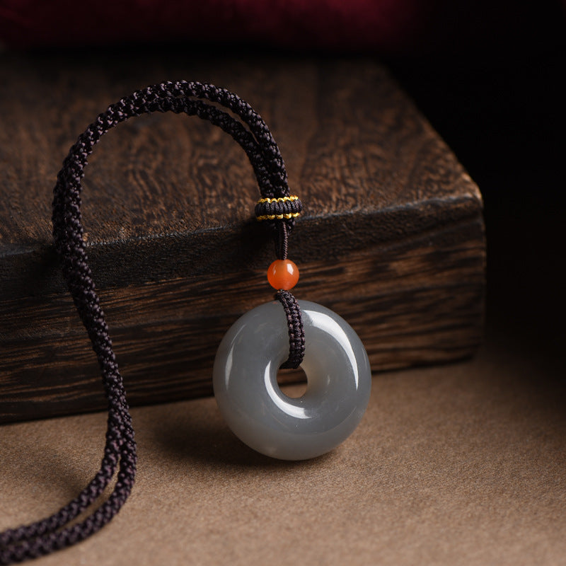 Peace Protection Jade Donut Pendant Necklace-The Circle of Serenity
