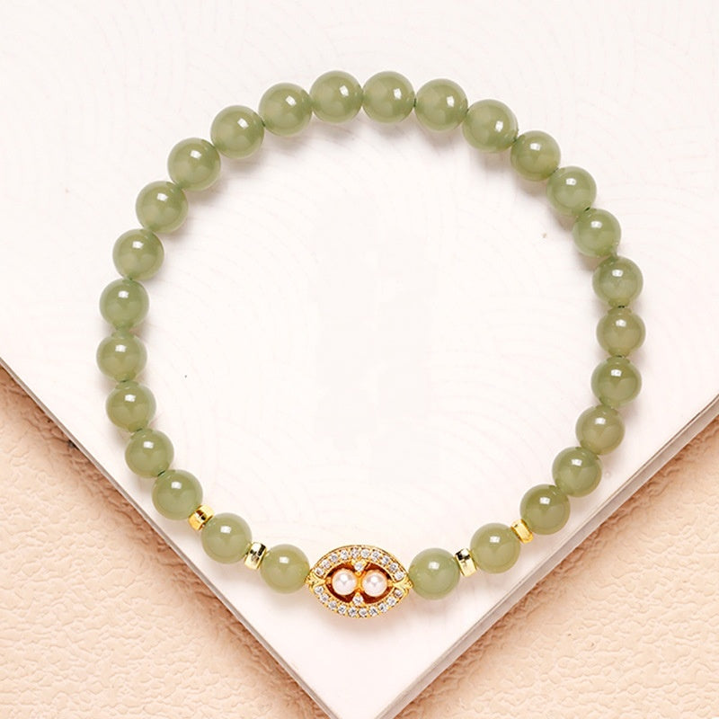 Hetian Jade Pearl Cluster Bracelet-Refined Balance