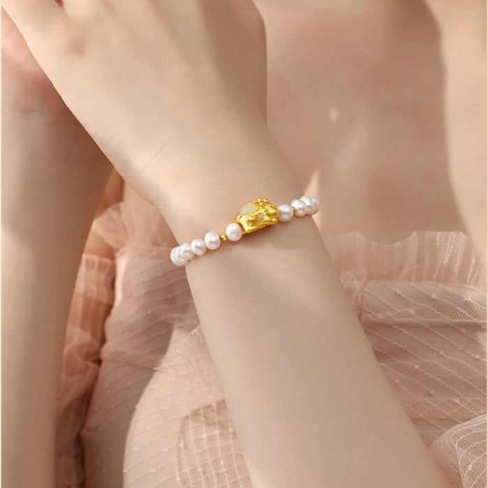 Abundance & Grace-Pixiu Freshwater Pearl Bracelet