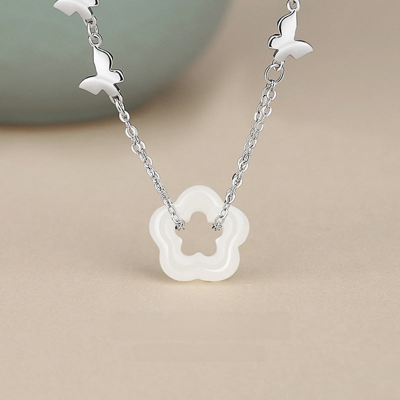 Butterfly White Jade Necklace-Together Through Time