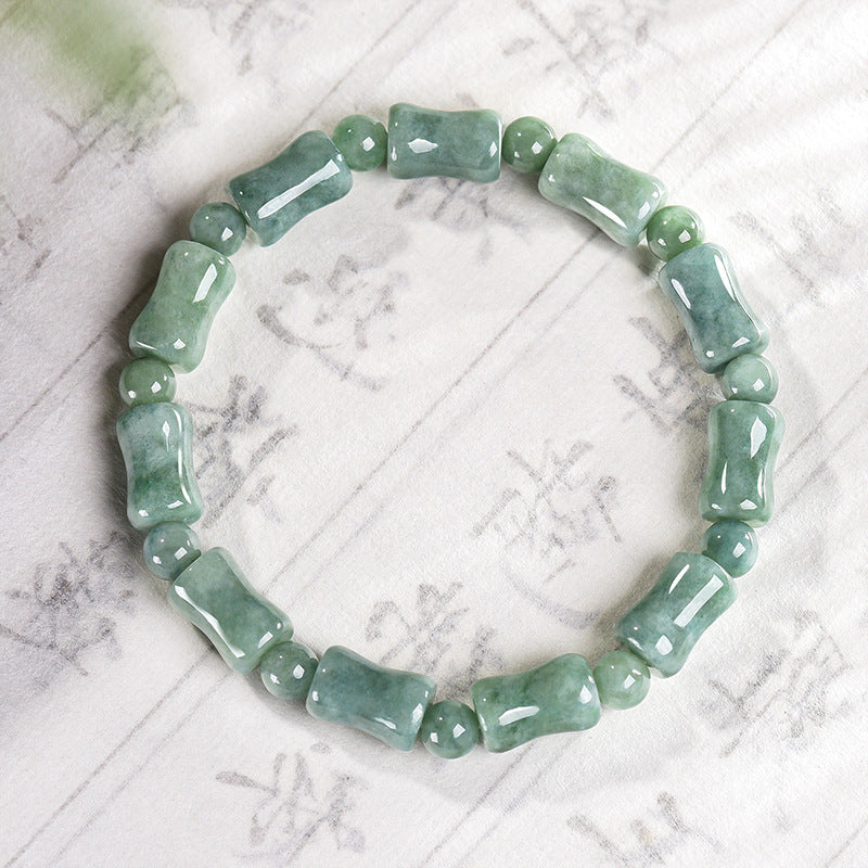 Green Jade Bamboo Bracelet-Growth, Success & Lasting Blessings