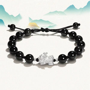 Pixiu Obsidian Couple Bracelet-Protection and Peace