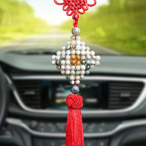 Fengshui Car Pendant-Natural Jade Peace Buckle