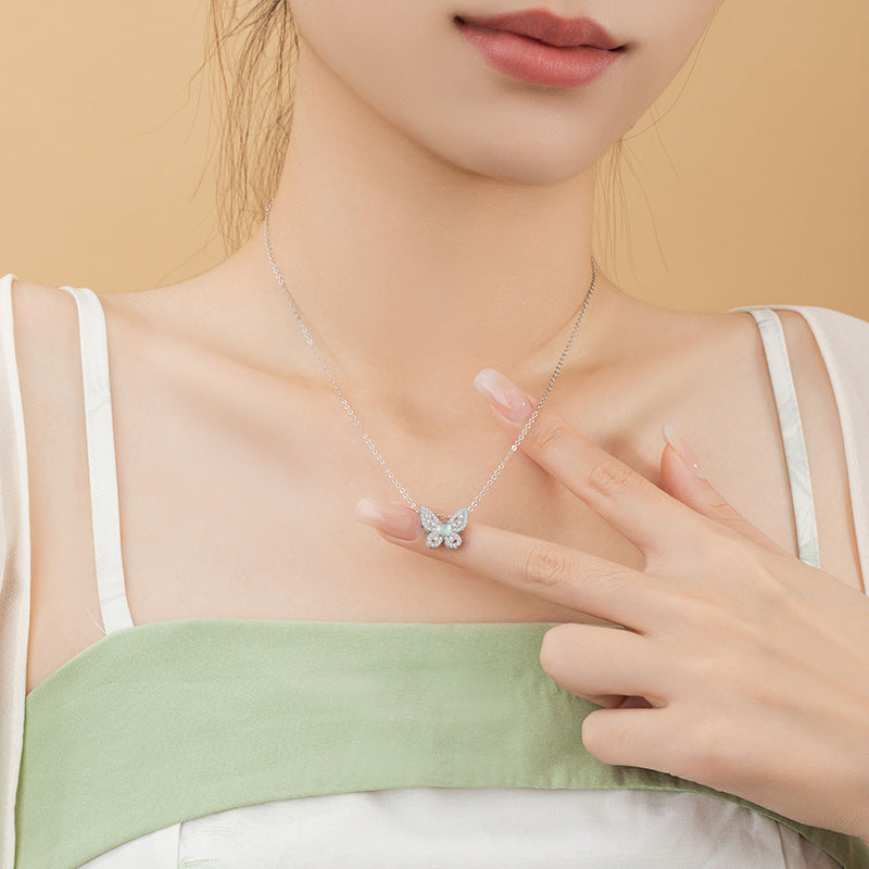 Butterfly Jadeite Sterling Silver Necklace-A Little Room to Dream
