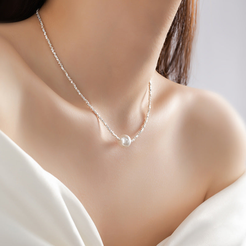 Shell Pearl Sterling Silver Necklace-Always Back to You