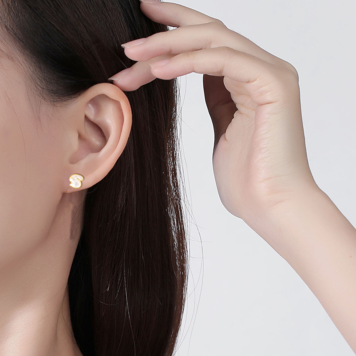 Rabbit White Shell Stud Earrings-A Softer Side