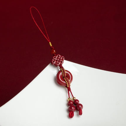 Steady Blessings-Cinnabar Peace Buckle Phone & Car Key Charm