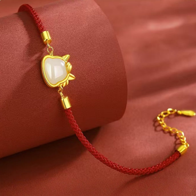 Joyful Promise – Jade Horse Red Cord Bracelet