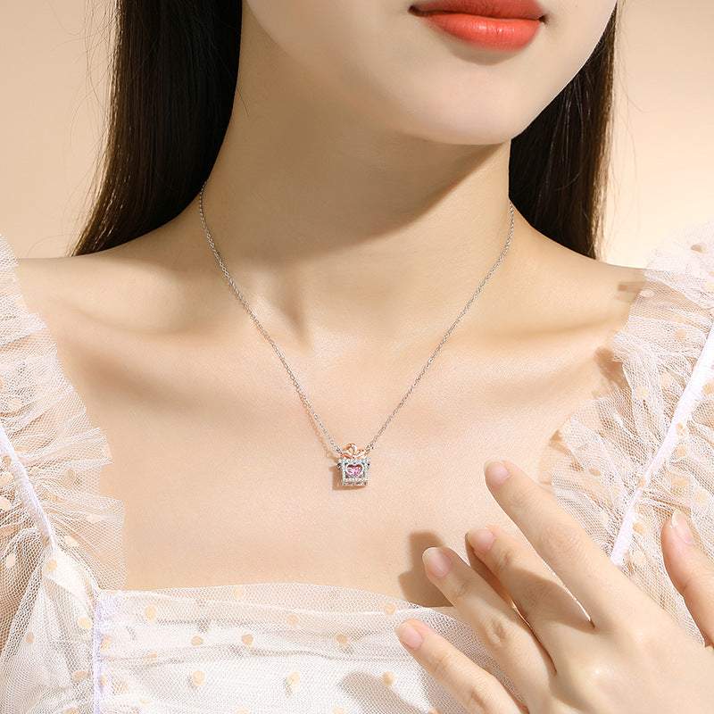 Heart Gift Box Silver Necklace-Love Beyond Words