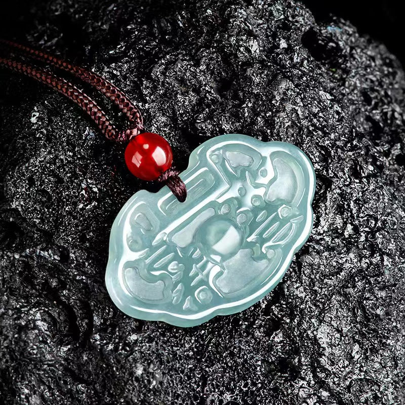Ruyi Burmese Jade Pendant-Auspicious Fortune