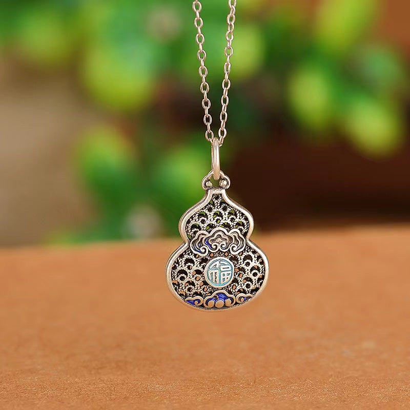 Wulu Ruyi Silver Necklace-Good Fortune and Prosperity