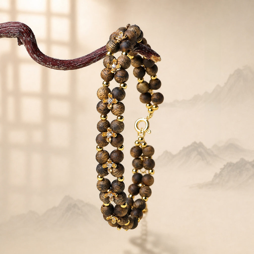 Agarwood Osmanthus Double-Row Bracelet-Heirloom Grace