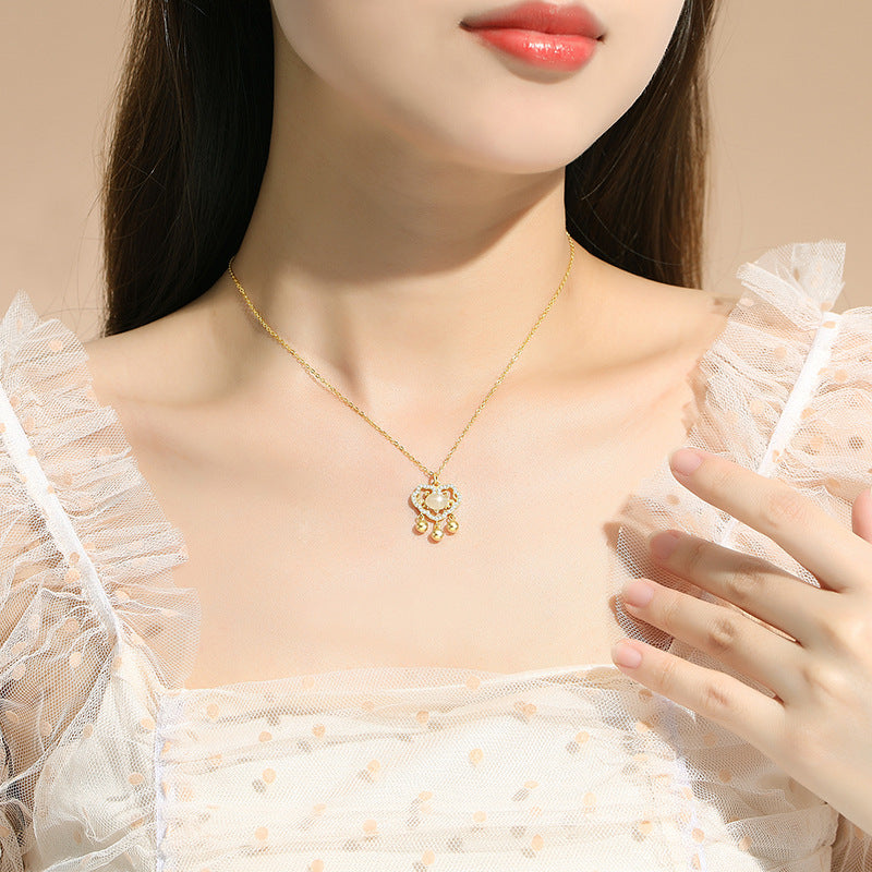 Peace Lock Nephrite Jade Necklace-Blessings & Peace