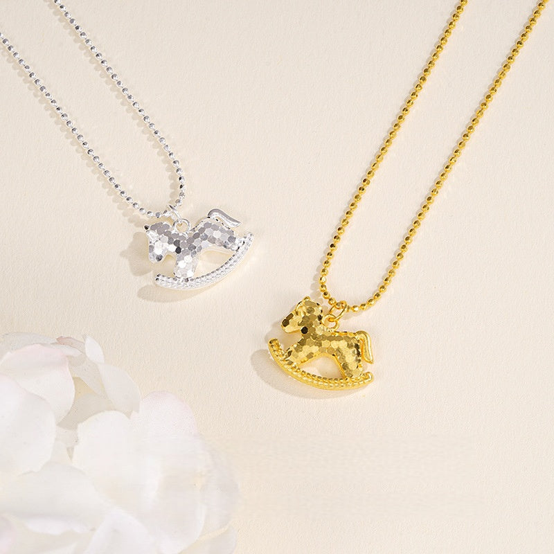 Lucky Spark Horse Golden Necklace – 2026 Year of the Horse Edition for Wealth & Fortune Necklace