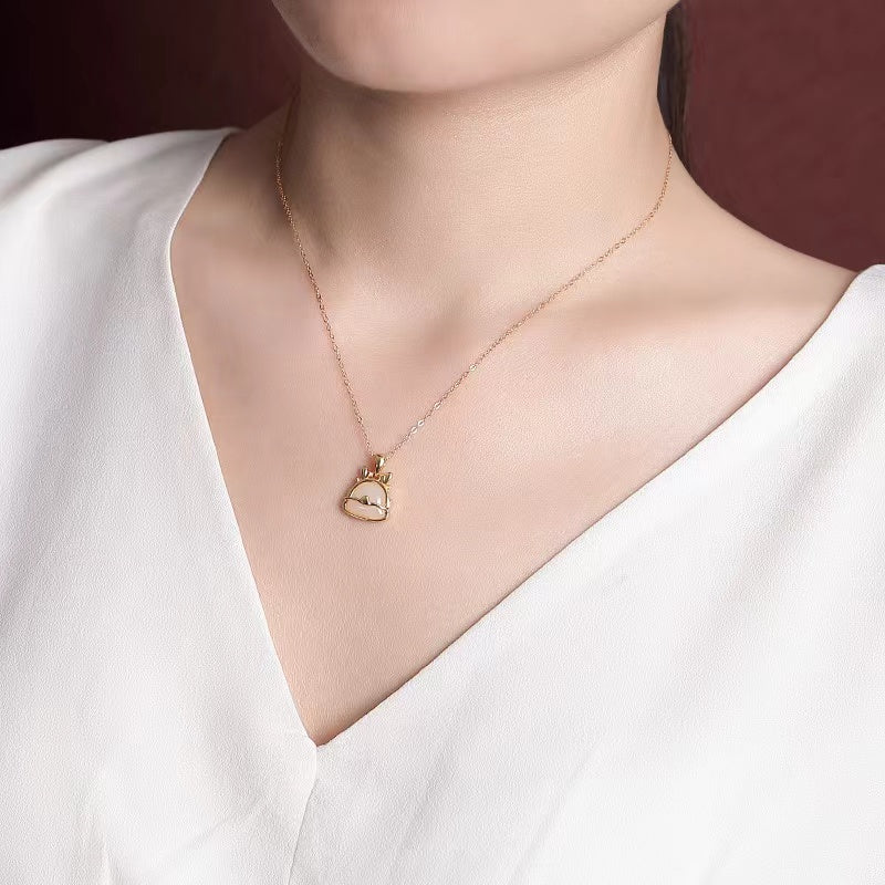 Dragon Year White Jade Necklace-Fortune Prosperity