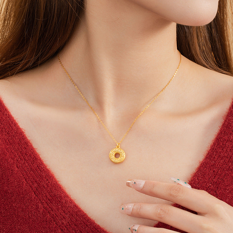 Blessing Peace Disc Necklace-Good Fortune Beside You