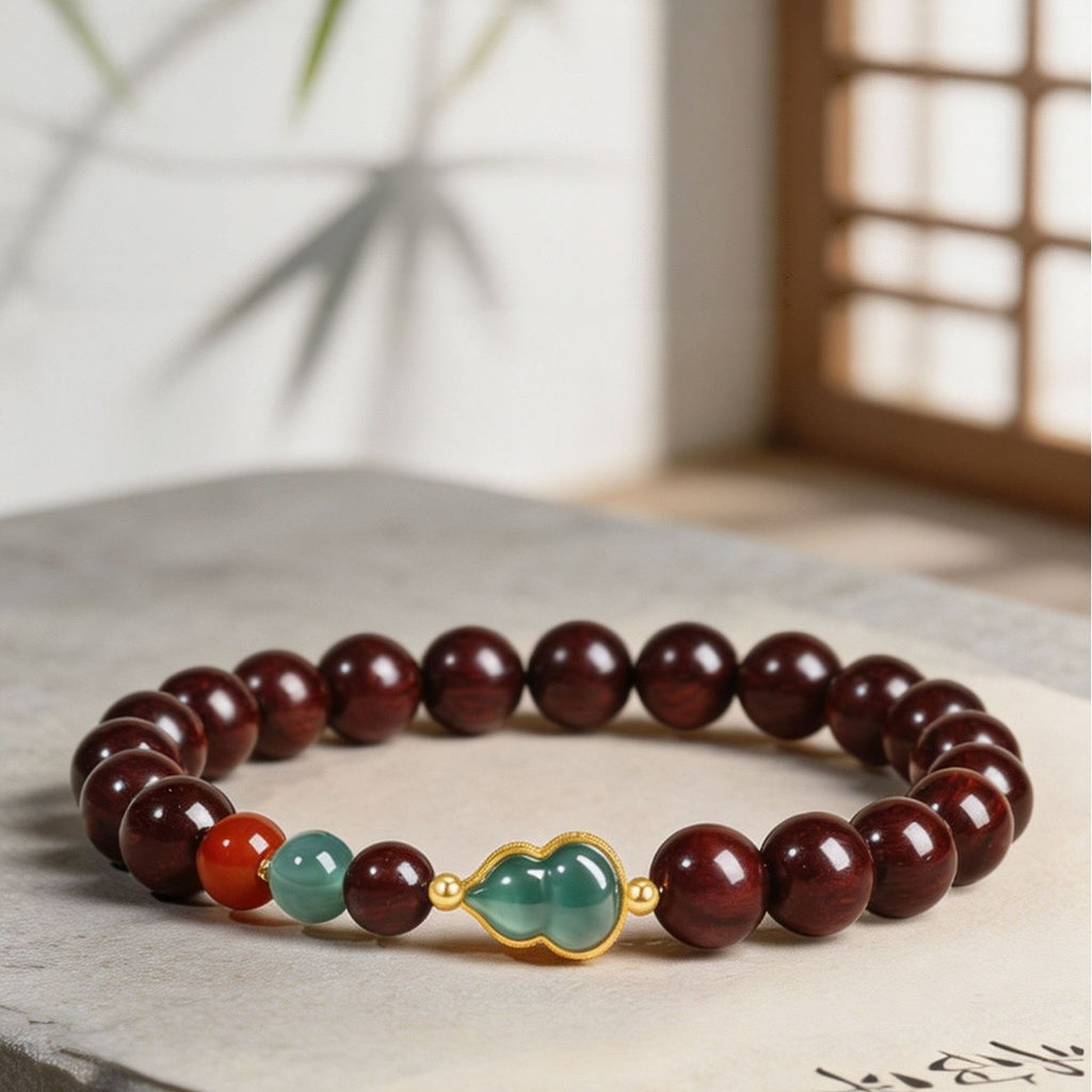 A Turn of Fortune-Purple Sandalwood Jade Gourd Bracelet