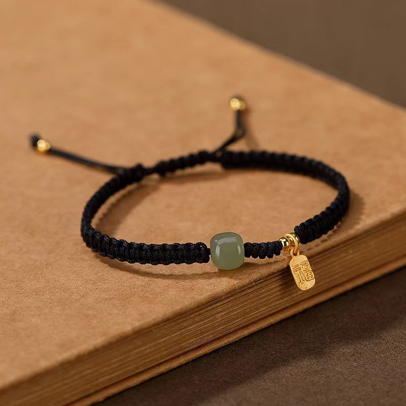 Fu Jade Bead String Bracelet For Couple-good luck