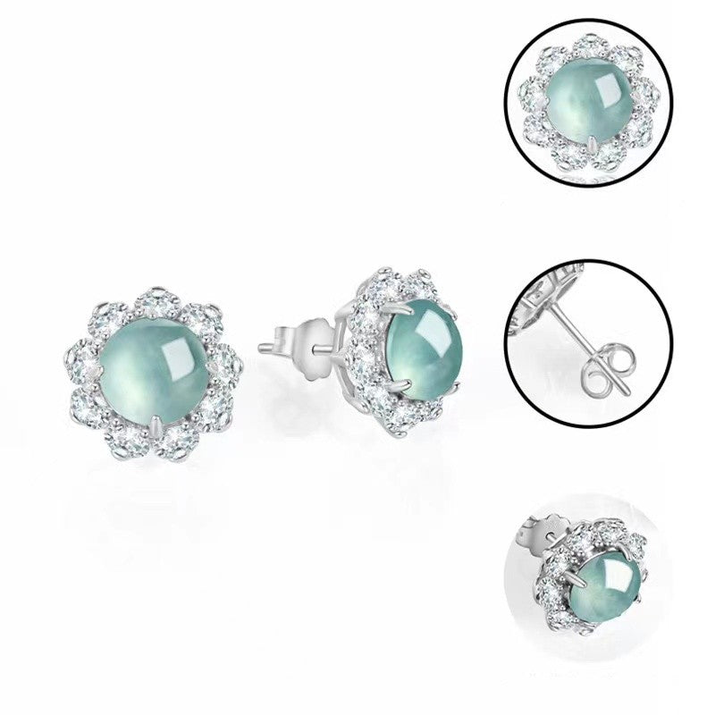 Natural Jadeite Studs Earrings-Inner Peace