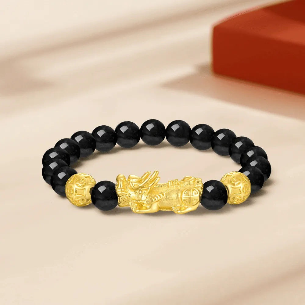 Prosperity in Focus-24K Gold-Plated Pixiu Bracelet