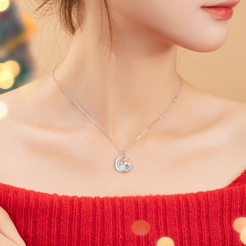 Reindeer Moon Sterling Silver Necklace-With You Always