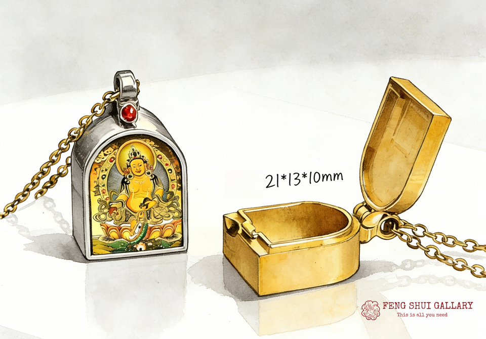 Tibetan Mini Gau Box Pendant-Stainless Steel Spiritual Amulet with Adjustable Cord