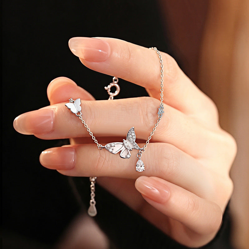 Butterfly Fine Silver Necklace and Bracelet-Love Finds a Way