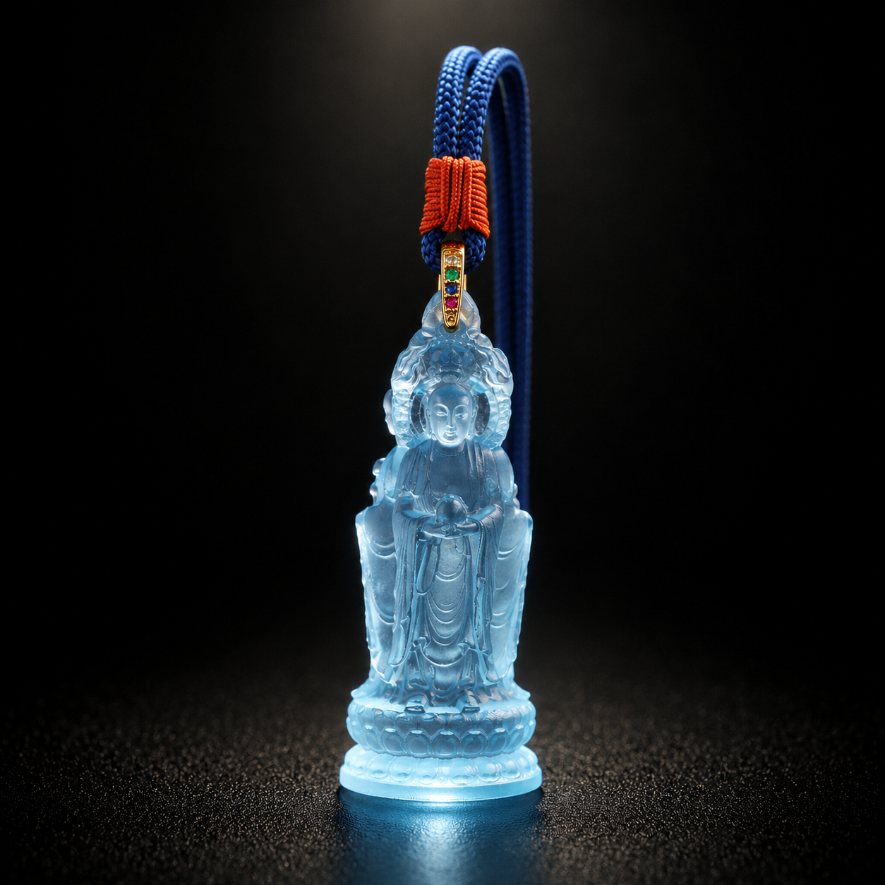 Three-Faced Ksitigarbha Guardian Liuli Pendant–Protection, Guidance & Safe Passage
