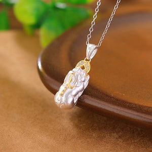 Silver Pixiu Wealth Coin Necklace-Attract Luck