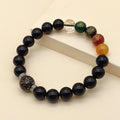 Five-Directional Wealth God Obsidian Bracelet-Gathered Blessings