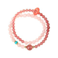 Rose Quartz Double-Wrap Fortune Bead Bracelet-Gentle Renewal