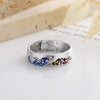 Sterling Silver Koi Fish Enamel Ring-Luck Prosperity