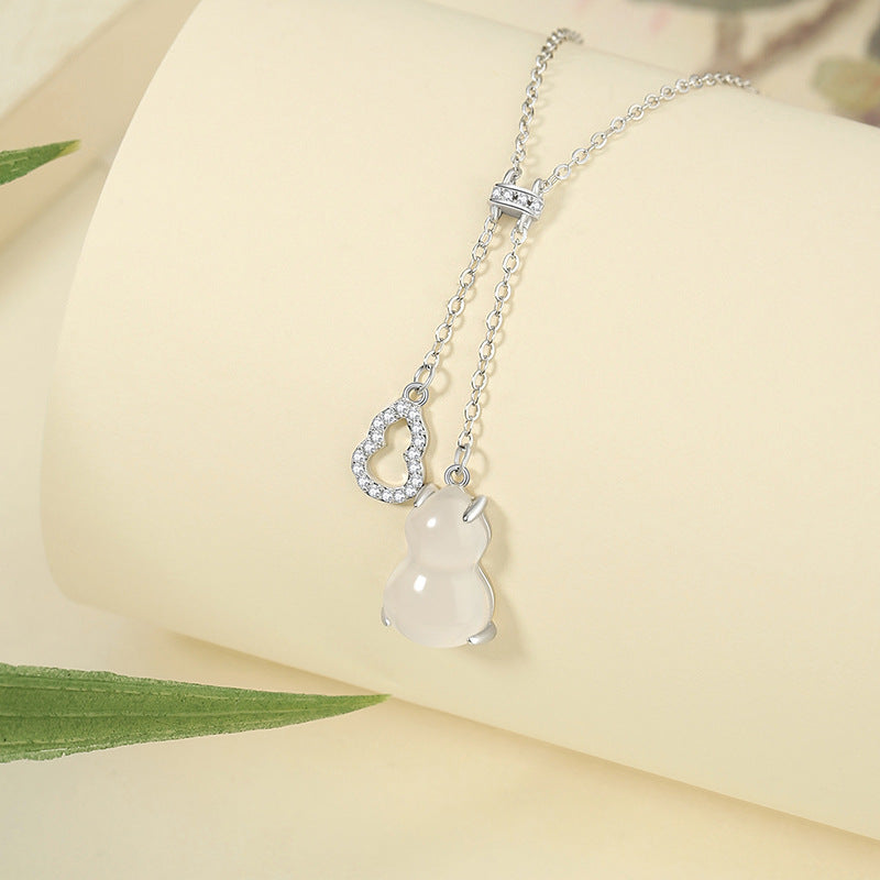 Double Gourd Chalcedony Tassel Necklace-Fortune and Prosperity