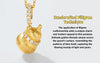 Vintage Gourd Necklace – 10K Gold-Tone Brushed Silver Pendant for Elegant Women