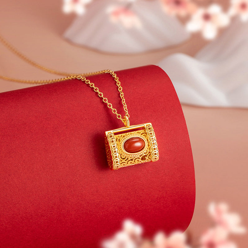 Handbag Red Agate Necklace-Blessings and Prosperity