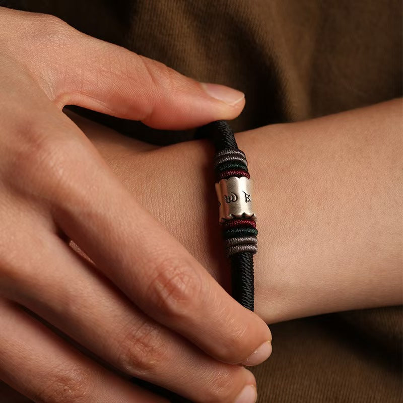 Grounding Six True Words Handmade String Bracelet-Luck and Protection