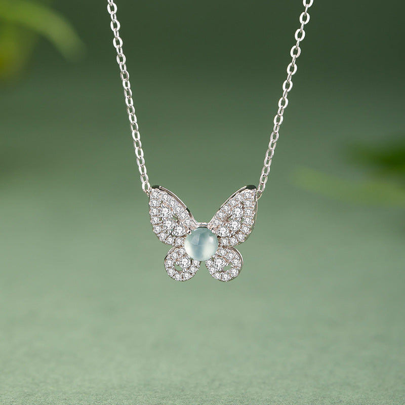 Butterfly Jadeite Sterling Silver Necklace-A Little Room to Dream