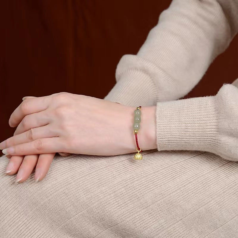 Lotus Flower Red String Bracelet-Purity and Perfection