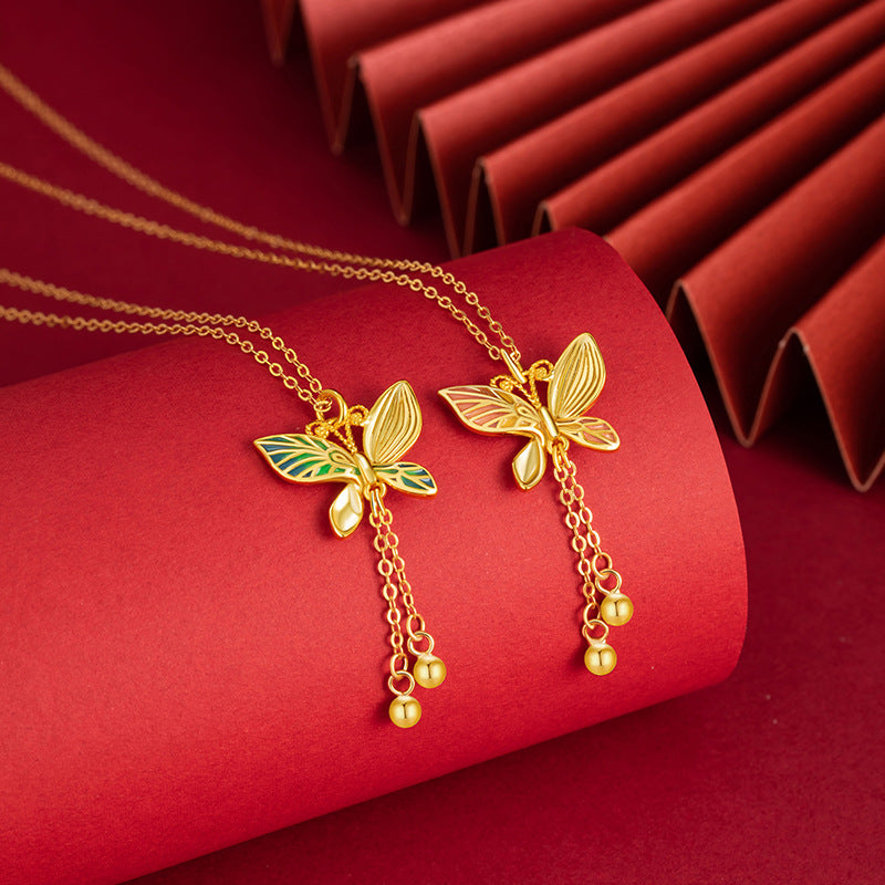 Butterfly Tassel Pendant Necklace-Graceful Radiance