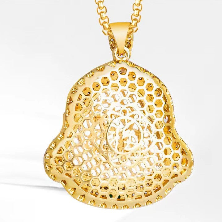 Laughing Buddha Ice Jade Necklace-Present Awareness