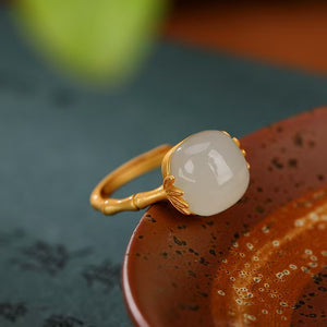 Grade A Jade Bamboo Ring-Prosperity Luck