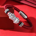 999 Silver Pixiu Handmade Rope Magnetic Clasp Bracelet-Attract Wealth