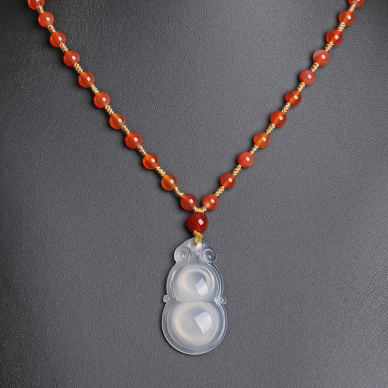 White Chalcedony Calabash Pendant
