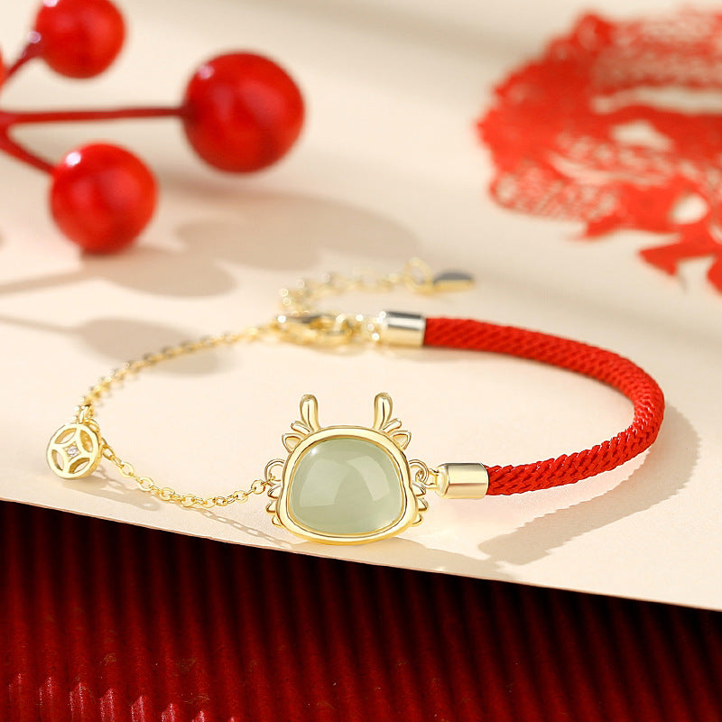 Tierkreisdrache Silberarmband – Glück & Wohlstand