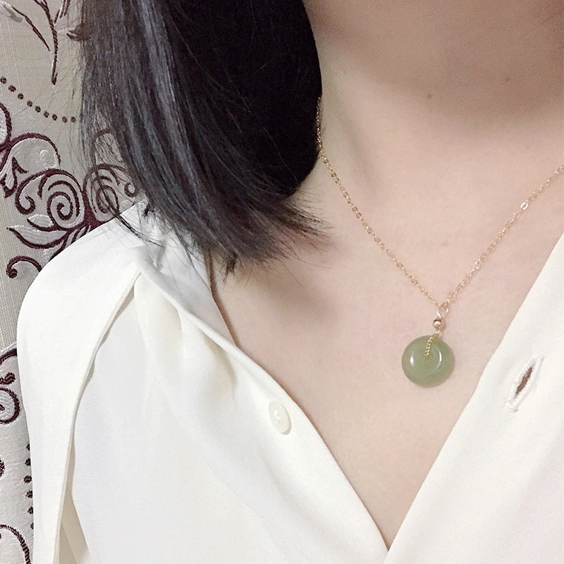 Green Jade Stone Fengshui Pendant Necklace