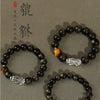 999 Silver Pixiu Gold Obsidian Bracelet-Attract Luck