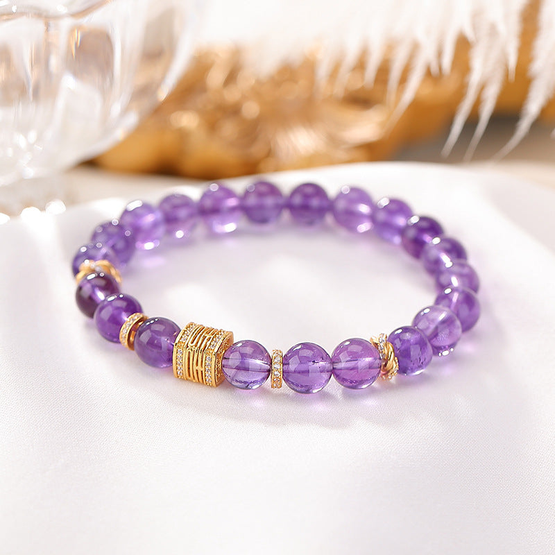 Good Fortune in Bloom-Ji Amethyst Bead Bracelet