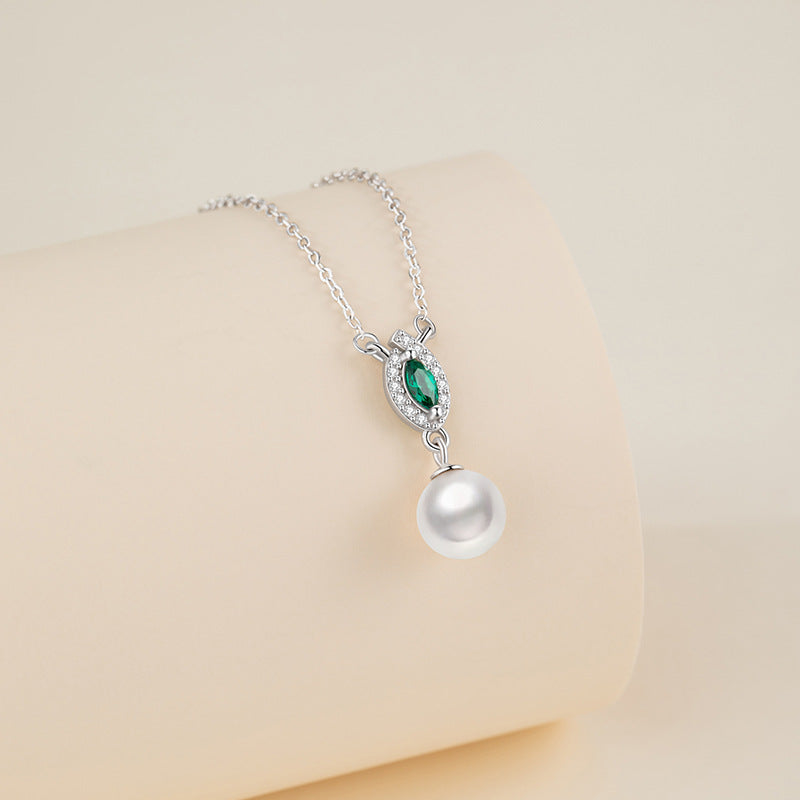 Leaf Freshwater Pearl Necklace-A Touch of Spring