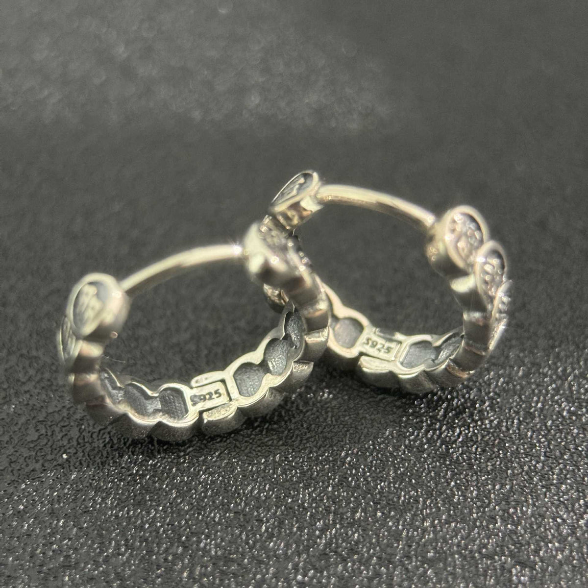 Fu Coin S925 Silver Hoop Earrings-Abundant Blessings