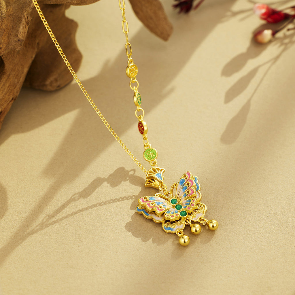 Multicolor Butterfly Necklace-A Colorful Devotion